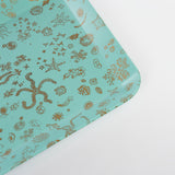 Sea Things Serving Trays Manufactured by Waverly - Turqoise & Gold - Square