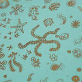 Sea Things Serving Trays Manufactured by Waverly - Turqoise & Gold - Square