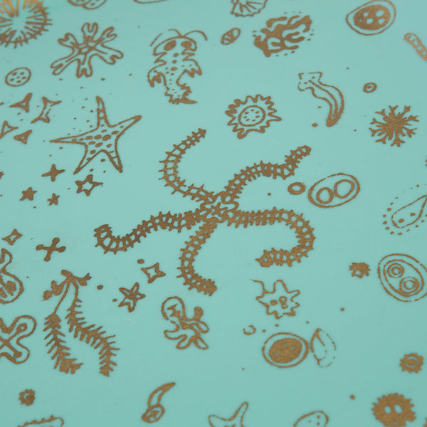 Sea Things Serving Trays Manufactured by Waverly - Turqoise & Gold - Square