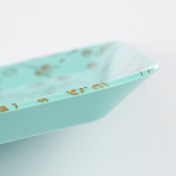 Sea Things Serving Trays Manufactured by Waverly - Turqoise & Gold - Square