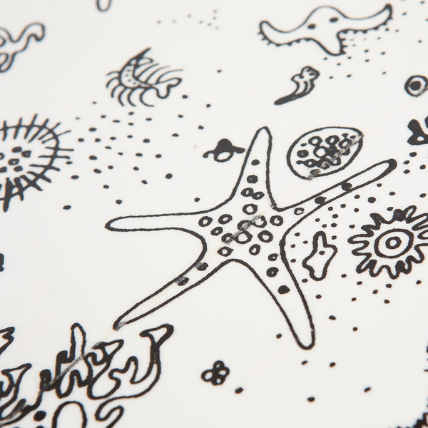 Sea Things Serving Trays Manufactured by Waverly - White & Black - Square