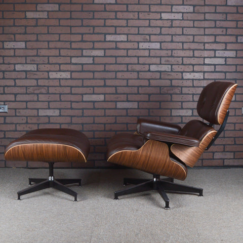 Eames Lounge Chair and Ottoman for Herman Miller - Brown Leather & Walnut