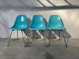 Eames DSX Fiberglass Shell Chairs for Herman Miller - Vintage Turquoise