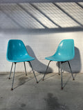 Eames DSX Fiberglass Shell Chairs for Herman Miller - Vintage Turquoise