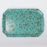 Sea Things Serving Trays Manufactured by Waverly - Turquoise & Gold- Rectangle
