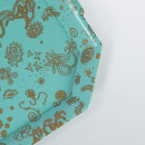 Sea Things Serving Trays Manufactured by Waverly - Turquoise & Gold- Rectangle