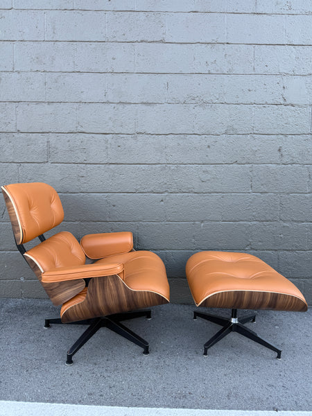 Eames Lounge Chair and Ottoman for Herman Miller - Caramel Leather & Walnut