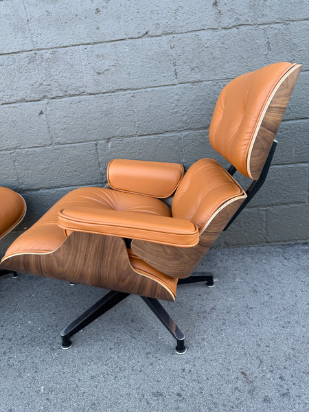 Eames Lounge Chair and Ottoman for Herman Miller - Caramel Leather & Walnut
